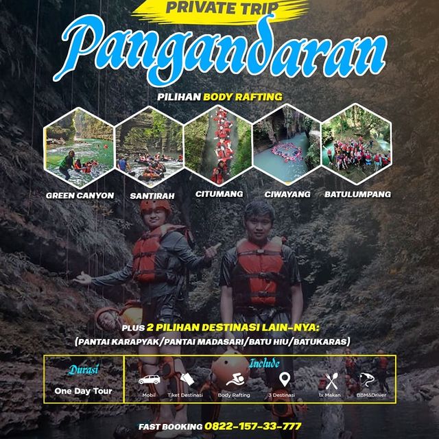 PRIVATE TRIP PANGANDARAN ‼️
GASKEUN 2 ORANG BERANGKAT - BEBAS PILIH TANGGAL !‼️
PUAS PILIH BODY RAFTING PLUS 2 DESTINASI WISATA VIRAL ...