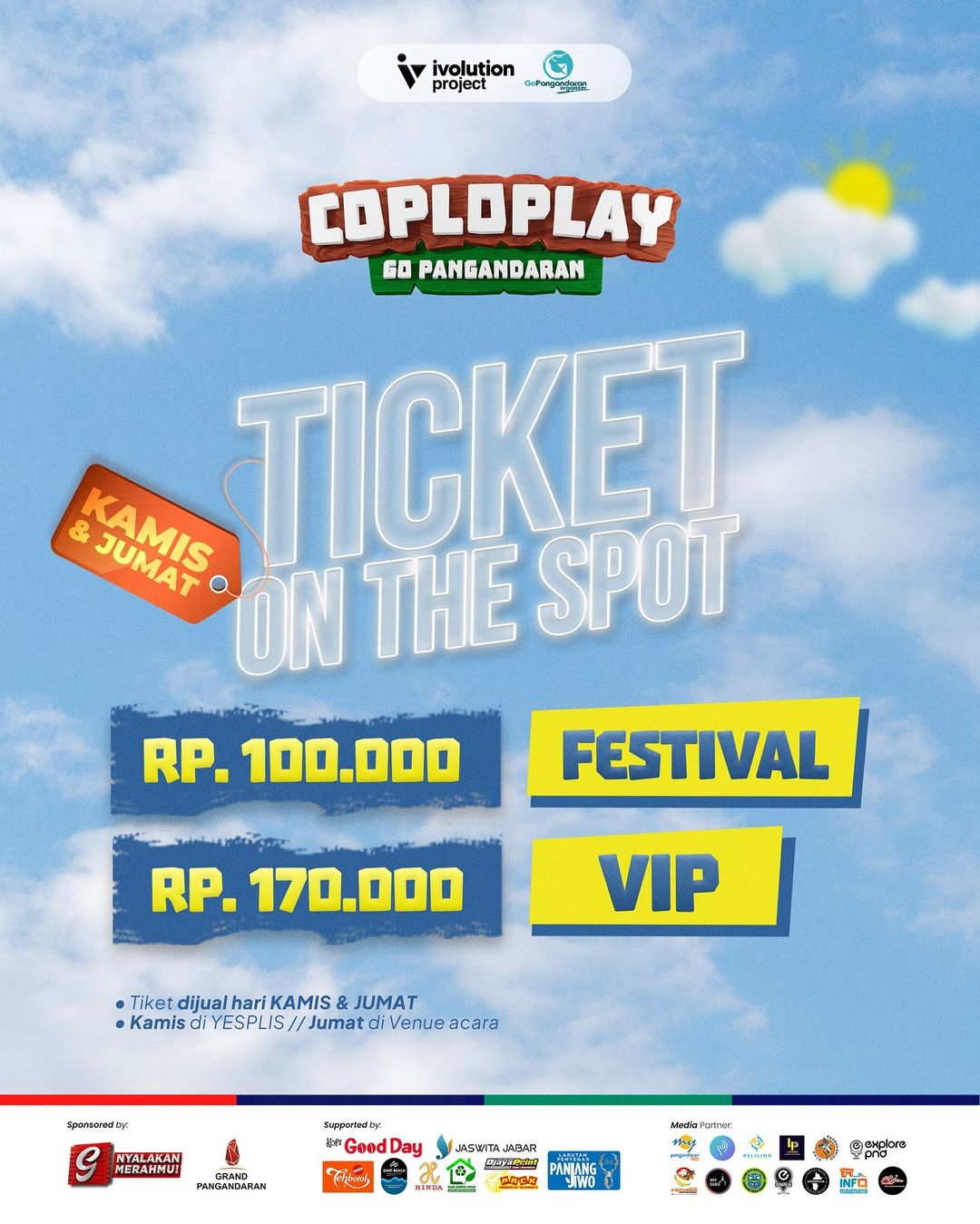 [TIKET ON THE SPOT]

Hari kamis 