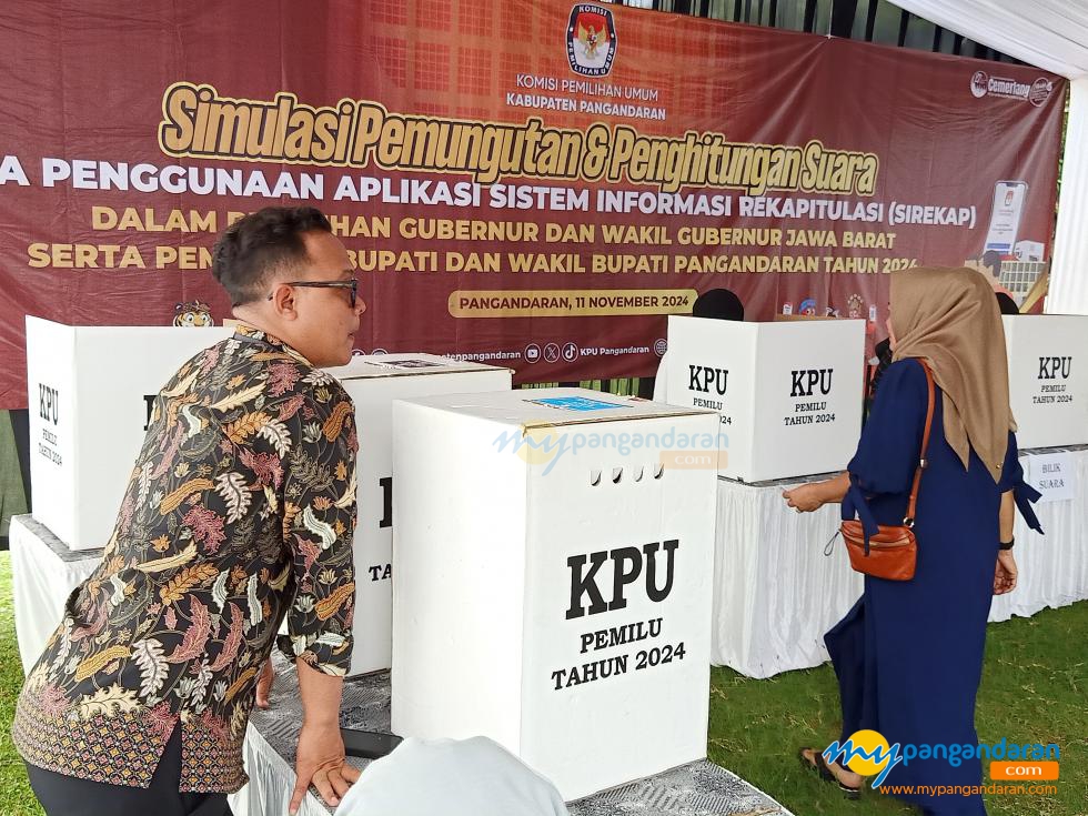 Potret Simulasi Pemungutan Suara Pilkada Pangandaran 2024 